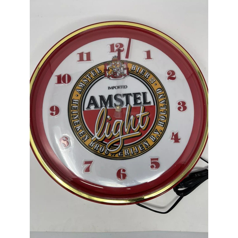 Amstel Vintage Amstel Light Beer Clock Wall Clock Light Up