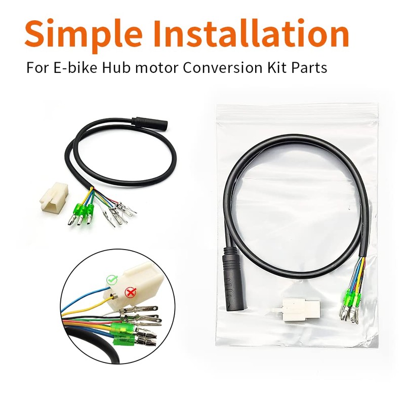 Hub Motor Convert Extension Cable 9 Pin Waterproof Connector 36V