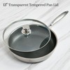 13 In Glass Lid for Frying Pan, Tempered Replacement Cover