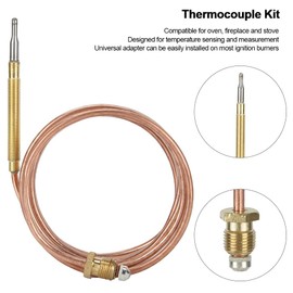 Gas Stove Thermocouple Kit, Temperature Sensing Probe with 5 Nut for Oven Fireplace Induction Cooker Space Heater Water Heater 600mm Heater Equipment