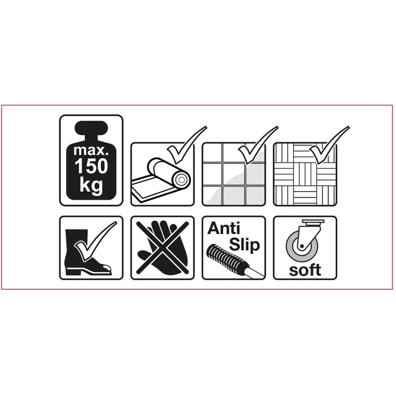 Dörner + Helmer 290676 Transport Lifter Lifter Soft PU Wheels