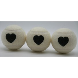 Price's 1 x 3 Heart Motif Tennis Balls in a Tube (White)