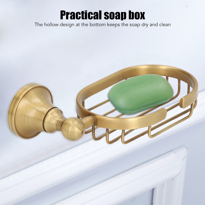 Wall Soap Dish Bottom Hollow Design Retro Style Keeping Tidy