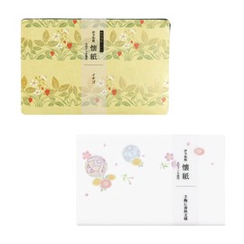 Kamiiso Sansho Kimono Beauty Iyo Washi with Case (1 Piece), Set of 2, Strawberries and Temari with Spring and Autumn Patterns Kaishi, 7.9 x 5.7 inches (17.5 x 14.5 cm), Kaishi Set 38