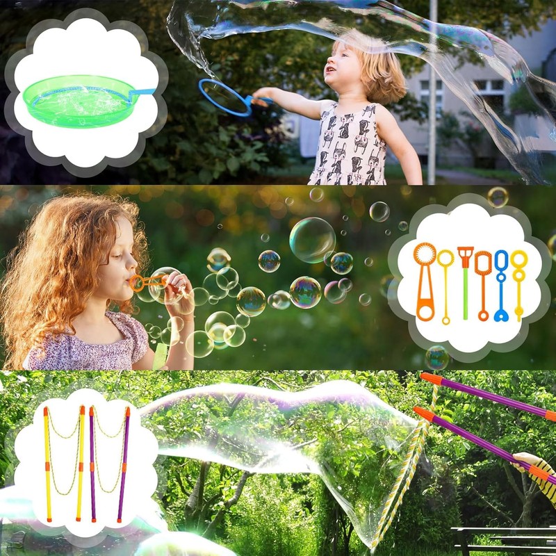 MIOEUZS 36PCS Kit Bolle di Sapone Giganti per Bambini con