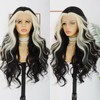 ANDRIA Blonde Skunk Stripe Lace Front Wigs Black and Blonde