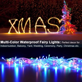 Decute 800 LED Christmas Lights 262ft Indoor Outdoor String Lights with 8 Lighting Modes, UL Certified Fairy Lights Plug in Twinkle Lights for Wedding Party Christmas Tree, Multi-Color