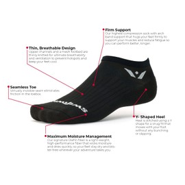 Swiftwick- ASPIRE ZERO Tab Running Socks, Cycling Socks, Lightweight No-Show (White, Small)