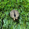 Golf Marker Magnet with Clip Circle Burlap Family Crest Gold