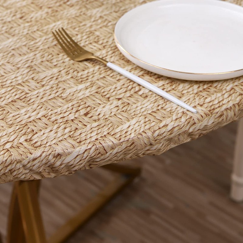 Walrus Round Vinyl Fitted Tablecloth with Flannel Backing Elastic Edge