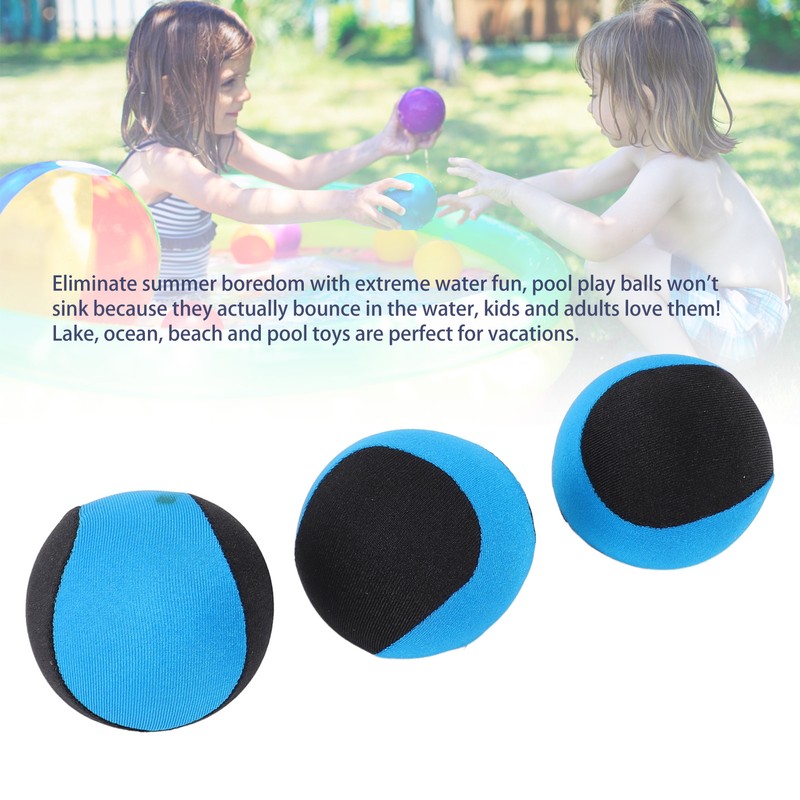 3Pcs Water Bouncing Balls Durable Rubber Water Skipping Balls Grip