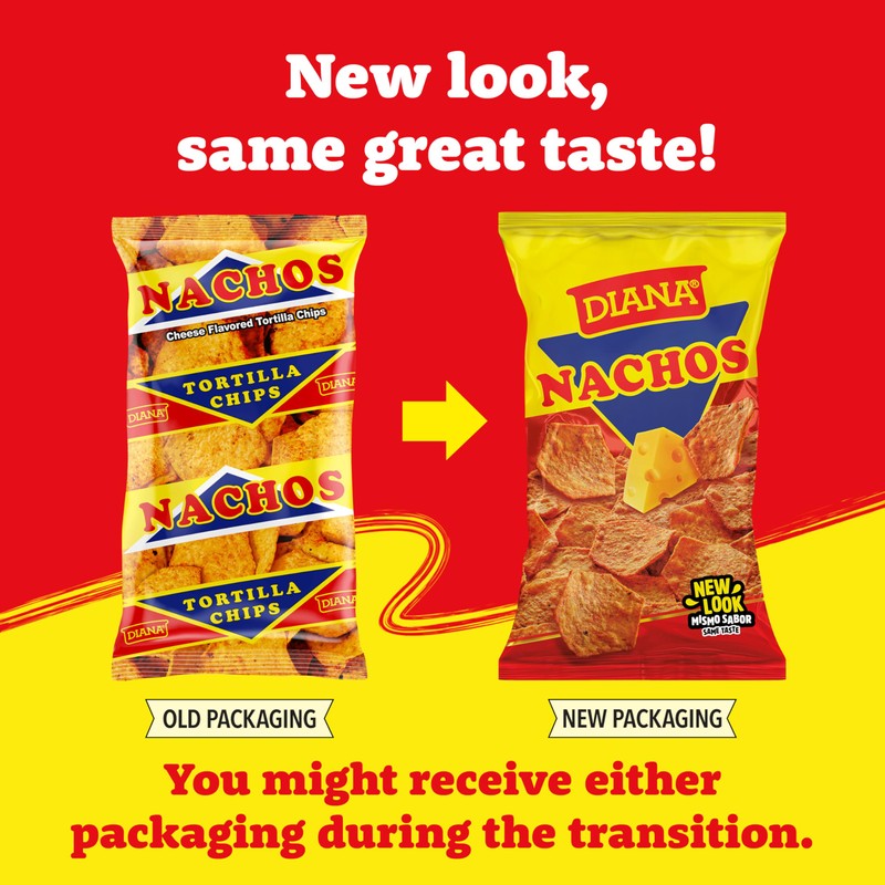 Diana Nachos Cheese-Flavored Tortilla Chips, 3.52 Oz (Pack of 8)