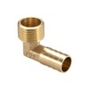sourcing map Brass Barb Hose Fitting, 90 Degree Elbow 14mm