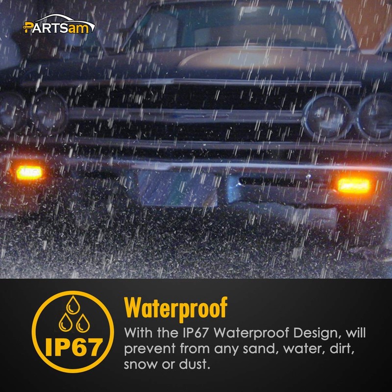 Partsam 10x 6 Rectangle Amber Led Side Marker and Clearance