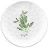 Garden Herbs Outdoor/BBQ/Picnic - Plastic/Melamine White & Green Side Plates