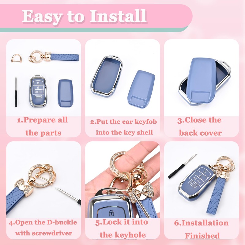 Key Fob Cover for Toyota - 4 Buttons Soft TPU