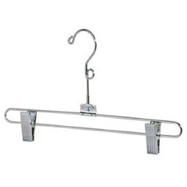 12" Salesman Skirt Hanger and Pant Hanger -Chrome Finish - Swivel Neck -with Loop - Lot of 100