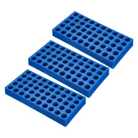 PATIKIL Vial Rack for 4ml Autosampler Vials, 3 Pack Vial Tray Holder 50-Well Stackable Test Tube Rack Vial Holder for Microcentrifuge Tubes, Blue