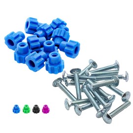 Fasten Tight Pet Carrier Fasteners - Blue 16 Pack (Medium 1-1/4" Bolts)