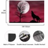 Swono Howling Wolf Flag 3x5 ft Dark Cloudy Night Round