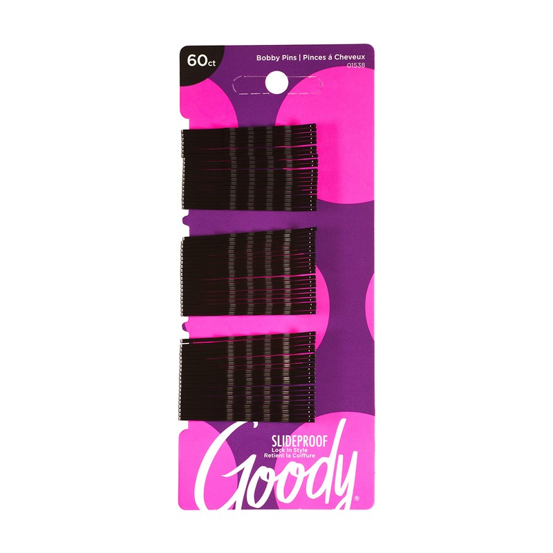 GOODY Goody SlideProof Bobby Pins, Black, 60-count (1942233)