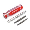 Crescent CS61N 6-in-1 Interchangeable Bit Screwdriver, Red Handle