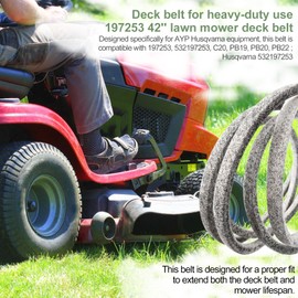 197253 for Craftsman Mower Belt 532197253 21546422 21547025 for Husqvarna AYP Lawn Mower 42" Deck Belt 21547238 1/2" x 100"