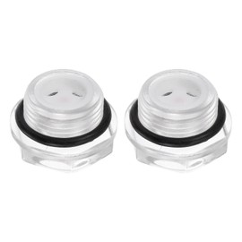 HARFINGTON 2pcs Air Compressor Oil Sight Glass M20 x 1.5mm Male Liquid Level Gauge Plastic Hex Head Oil Indicator Window with O-Ring for Air Compressor Fittings Gearbox Tanks, Transparent