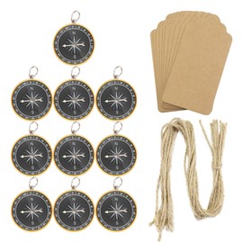 Toyvian 10 x Compass Pendants for Birthday Wedding Party