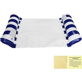 Float, 1 Seater, Adult Float, Bed Float, 27.6 x 51.2 inches (70 x 130 cm), Water Hammock + 2 Vinyl Repair Tapes, For Adults, Float, Water Hammock, Foldable, Exusive, Heat Protection, Patch Sticker