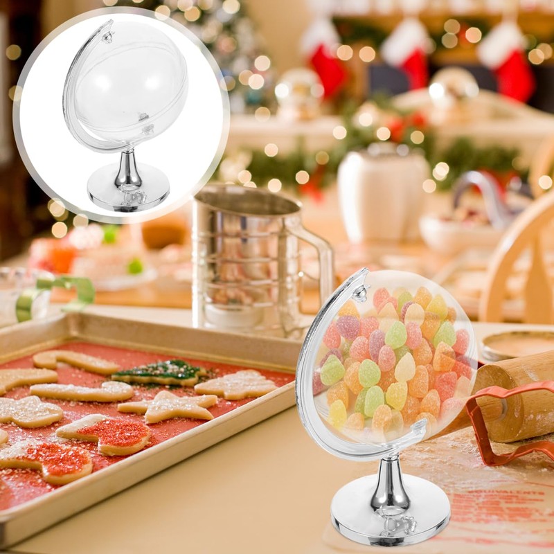 Tomaibaby Mini Globe Candy Box, Plastic Fillable Globe Candy Case