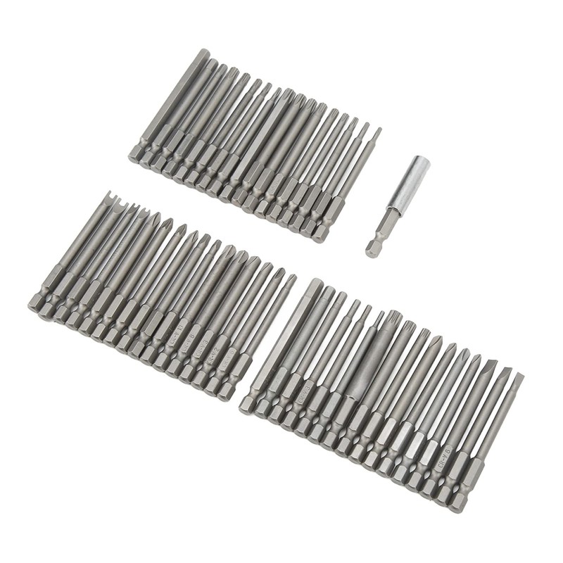 50pcs Extra Long Security Bit Set CR V ABS Square