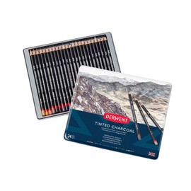 Derwent Tinted Charcoal Pencils Tin (Set of 24)
