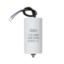 CBB60 450V 6µF 50/60HZ Capacitor, ANGEEK Starting Capacitor, Motor Capacitor, Motor Operating Capacitor, with Cables, M8, 34 x 65 mm, 6UF, for Motors, Swimming Pool Pumps, Wood Splitter