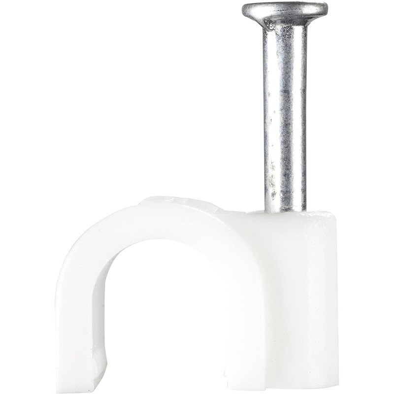 BG Electrical Round Cable Clips, Pack of 50, White, 7