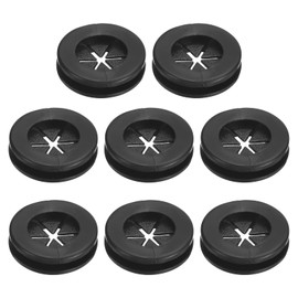 uxcell 8Pcs Rubber Grommets 1/2"(13mm) ID 5/8"(16mm) Drill Hole Double Sided Firewall Hole Plugs Round Electrical Wiring Gasket, Black