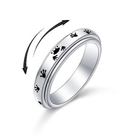 DAOSHANG Frog Paw Fidget Ring Sterling Silver Anxiety Rings, Spinner Rings Fidget Rings for Anxiety for Women Teens (9)