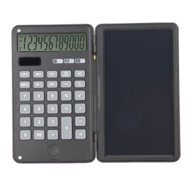 6 Inch Calculators 12 Digit Memo Lock Function Key Silence Dual Power Supply Desktop Calculator with Notepad for Office Black