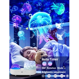 Ocean Wave Projector, Projector Night Light for Kids Bedroom, Ceiling, 10 Color sea Waves + 21 Films, Ocean Light Projector with Timer 360° Rotation for Kids Girls, Birthday, Christmas, Room Decor