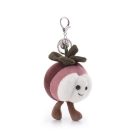 Apricot Lamb Fresh Mangosteen Soft Cuddly Keychain, Plush Toys Stuffed Keychain for Kids Backpack, Purse, 4 Inches
