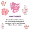 Baked with Love Baby Girl Cupcake Decorations - Sugar -