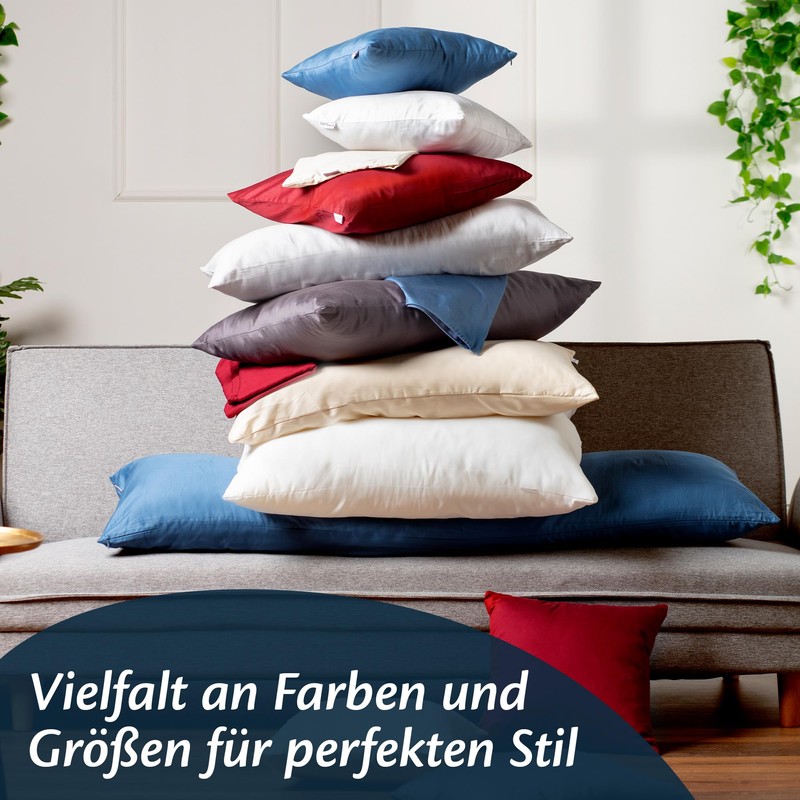 Set of 2 Cushion Covers, 50 x 80 cm, Microfibre,