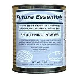 Future Essentials Powdered Shortening | 12 oz | Shelf-Stable Cooking Fat | Long-Term Food Storage | Just Add Water | Ideal for Emergency Preparedness & Daily Use | Made in USA