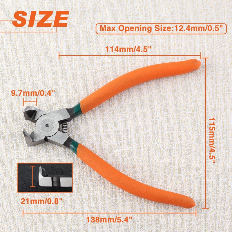 LEONTOOL Diagonal Pliers for Flush Cut Plastics, 90 Angled Wire