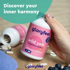 gloryfeel Wild Yam + M?nchspfeffer + Frauenmantel - 180 Kapseln - Plus Magnesium & Eisen - Hochdosierter Extrakt aus der Yamswurzel