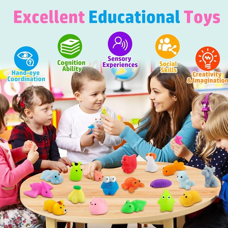 PNIOTAIN 18 Pcs Squeeze Toy Animal Stress Relief Squeeze Toy