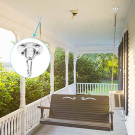 Anruyi 2 Set Swing Hook Heavy Duty, Hanging Chair Ceiling Hooks Hammock Hanging Hooks Kit Stainless Steel Ceiling Mount Hook for Porch Chair Yoga Hammock Gym Swing, Up to 500KG