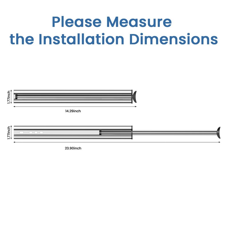 Tenovel Pull-Out Closet Clothes Closet Hanging Rod 14-Inch, Metal Telescoping