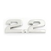 sourcing map Car Decoration 2.2 Displacement Emblem Badge Sticker Silver