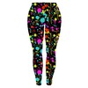 Rantanto Soft Cat Kitten Meow Funny Ladies Leggings,Neon Splatter,Large